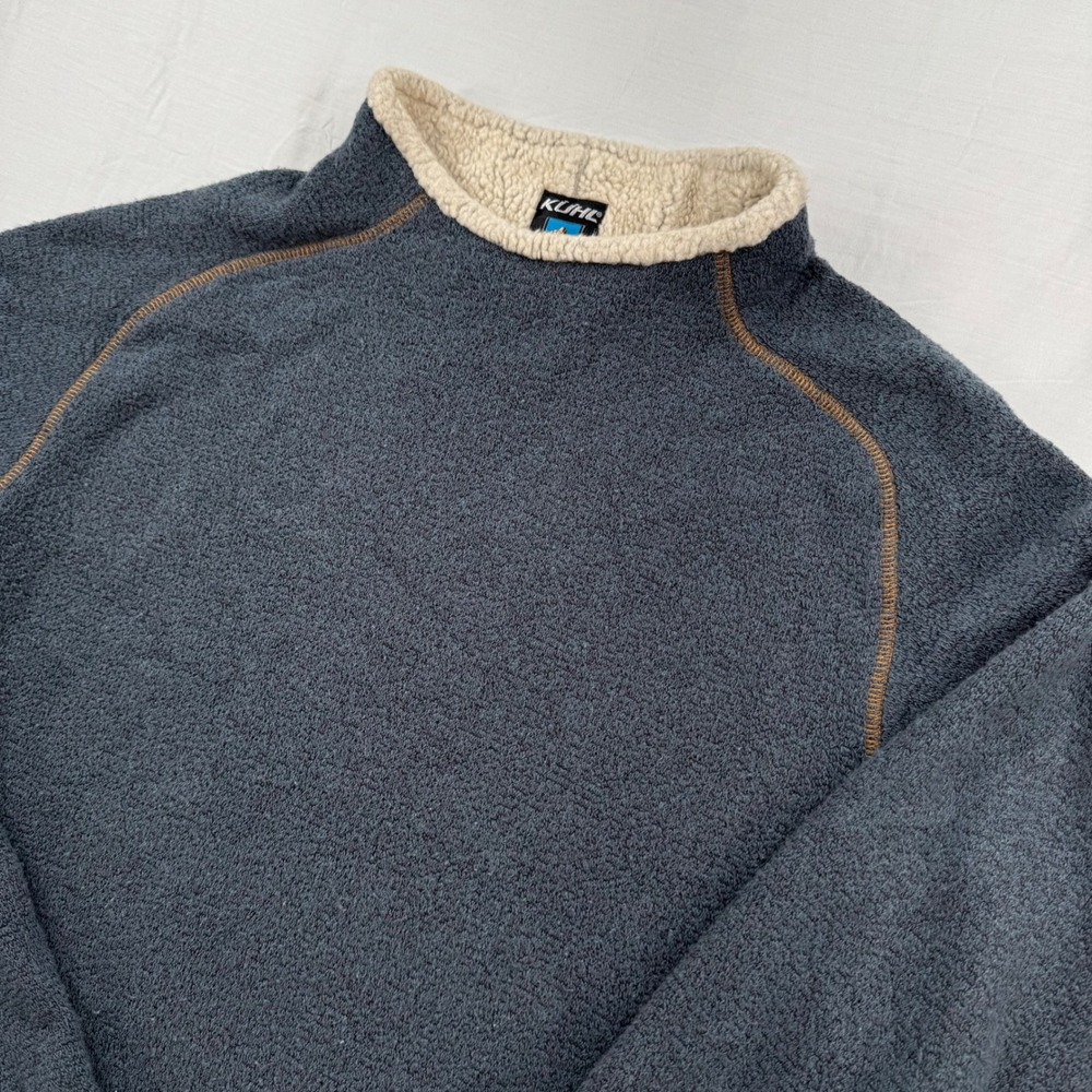 Kuhl Sweater Mens Medium Gray ALFPACA Fleece Crewneck Lined Pullover Warm